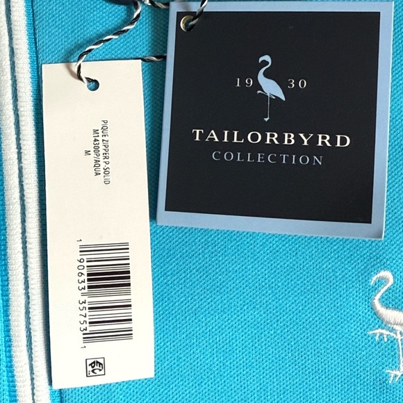 TAILORBYRD Collection Men Blue Polo Shirt with White Trim/size M - Picture 7 of 8